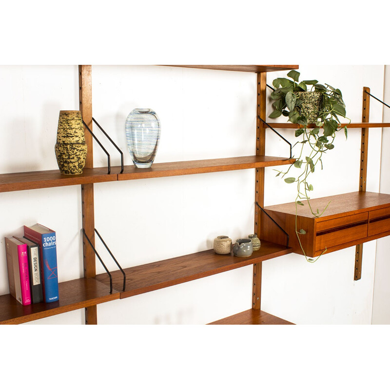 Mid-century teak wall system with sideboard by Poul Cadovius - 1960s