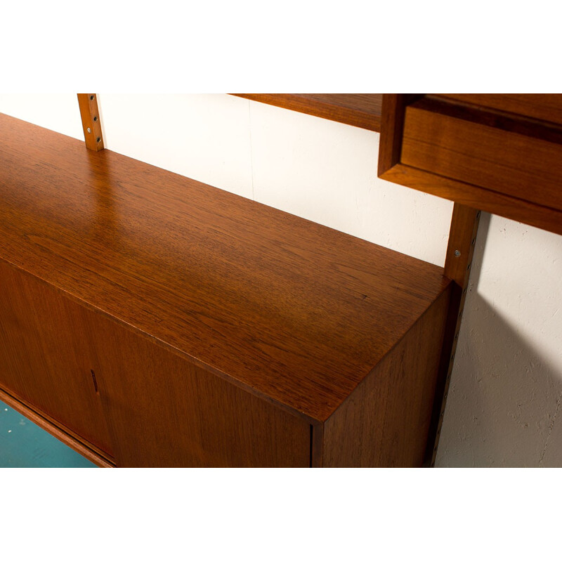 Mid-century teak wall system with sideboard by Poul Cadovius - 1960s