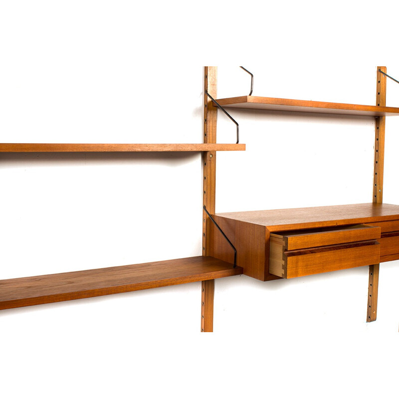 Mid-century teak wall system with sideboard by Poul Cadovius - 1960s