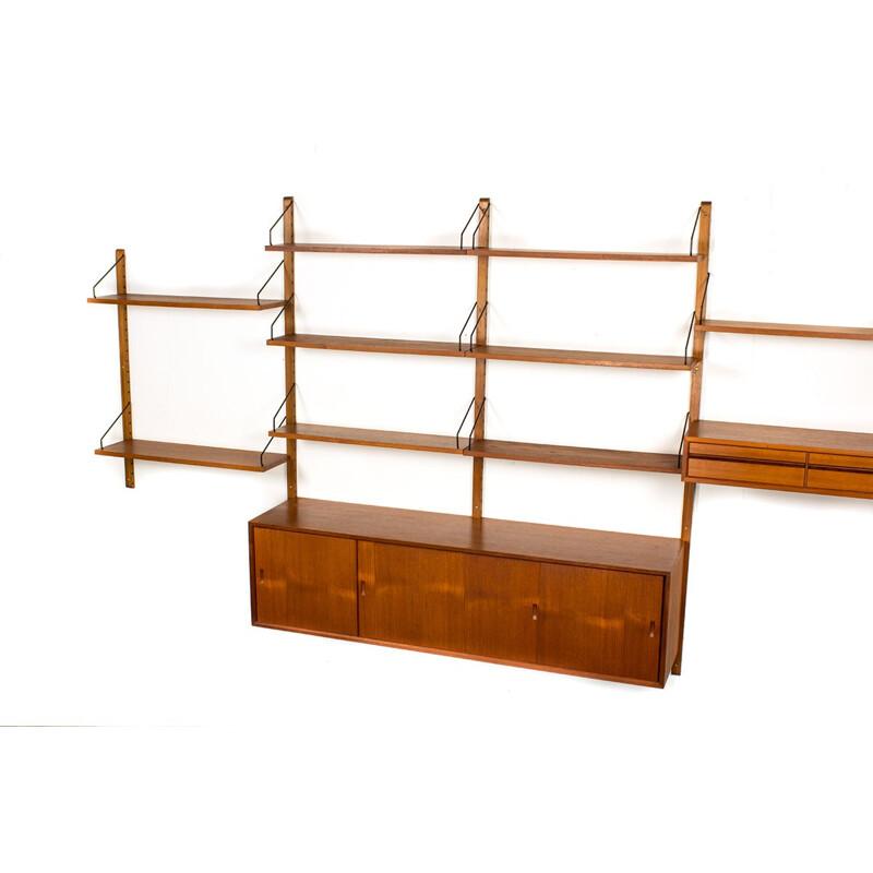 Mid-century teak wall system with sideboard by Poul Cadovius - 1960s