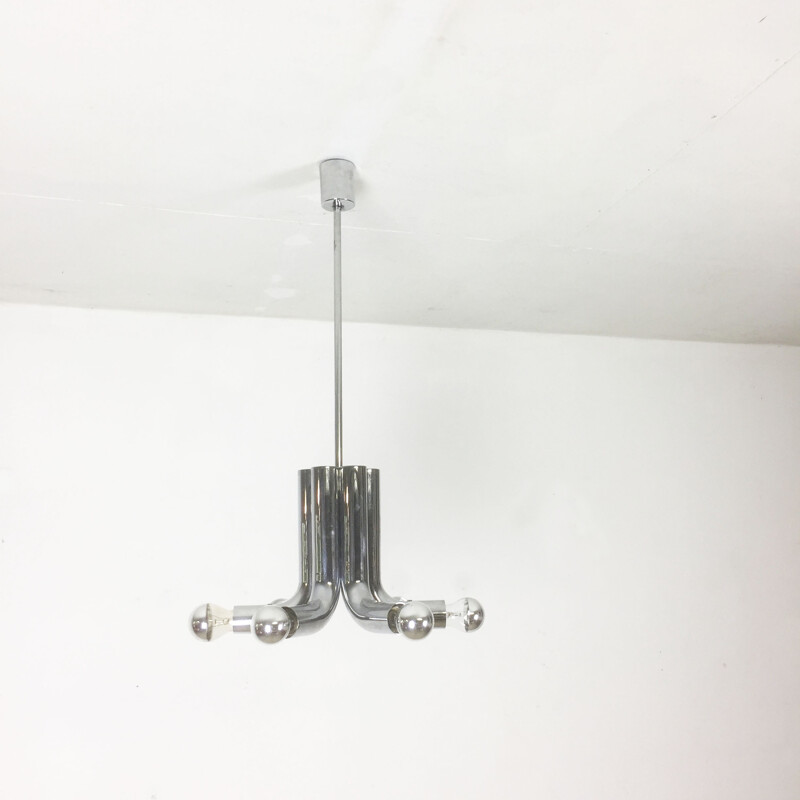 Modernist chrome Sputnik hanging lamp by Cosack Lights, Germany - 1960s