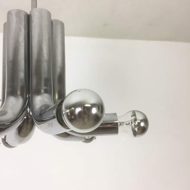 Modernist chrome Sputnik hanging lamp by Cosack Lights, Germany - 1960s