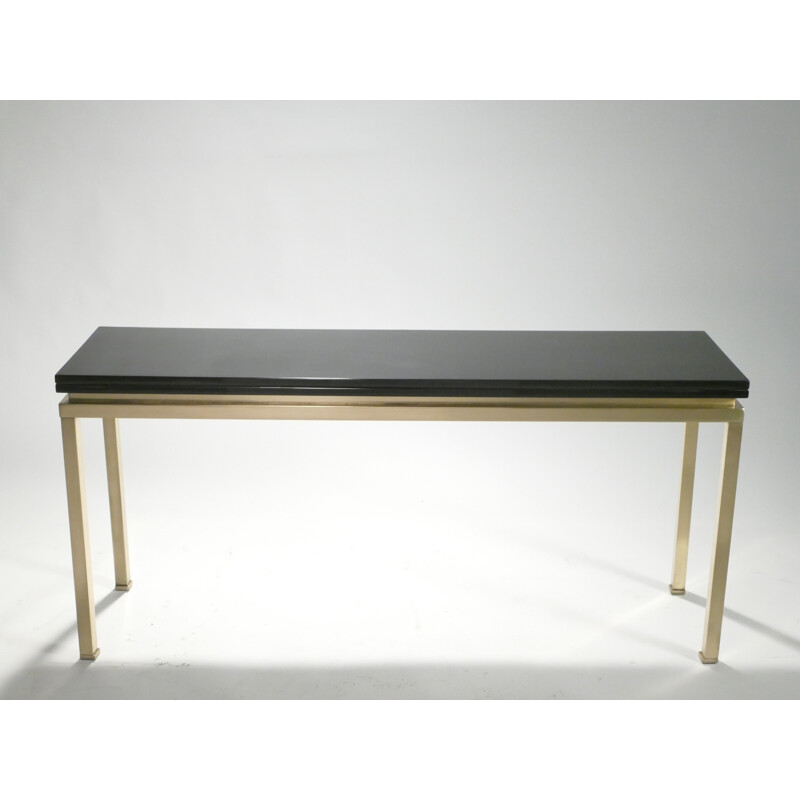 Black side table in brass by Guy Lefevre for Maison Jansen - 1970s