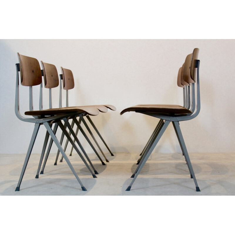 Set of 6 industrial diner chairs by Friso Kramer - 1960s