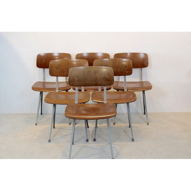 Set of 6 industrial diner chairs by Friso Kramer - 1960s