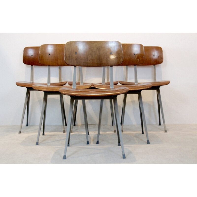 Set of 6 industrial diner chairs by Friso Kramer - 1960s