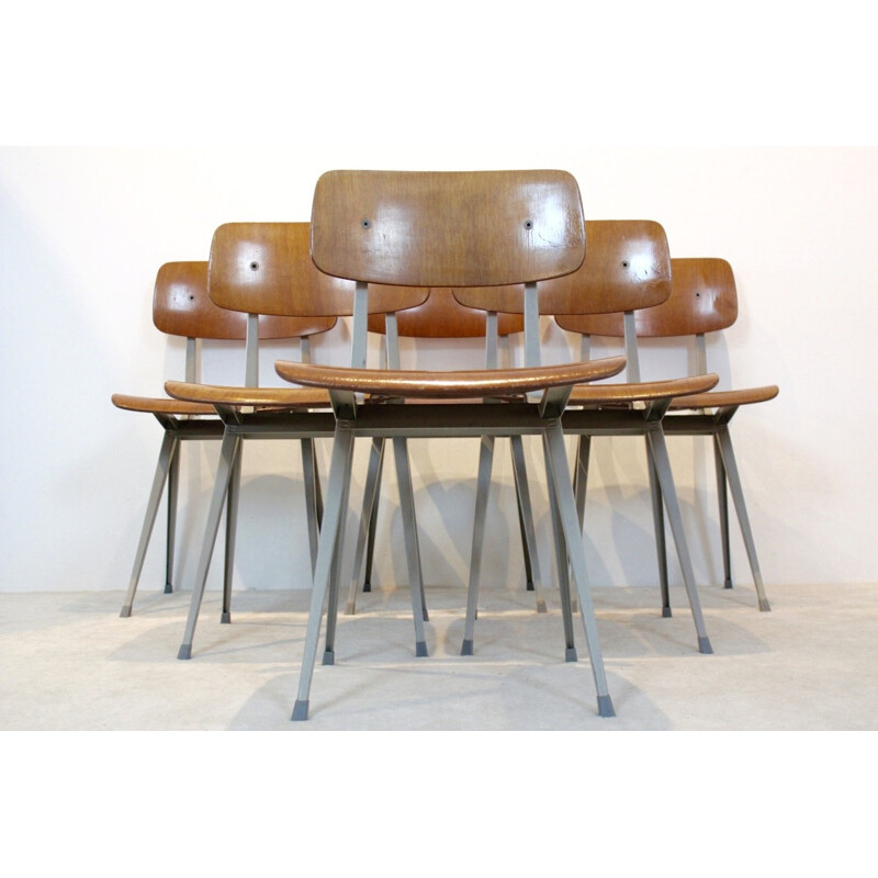 Set of 6 industrial diner chairs by Friso Kramer - 1960s