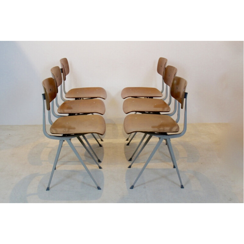 Set of 6 industrial diner chairs by Friso Kramer - 1960s