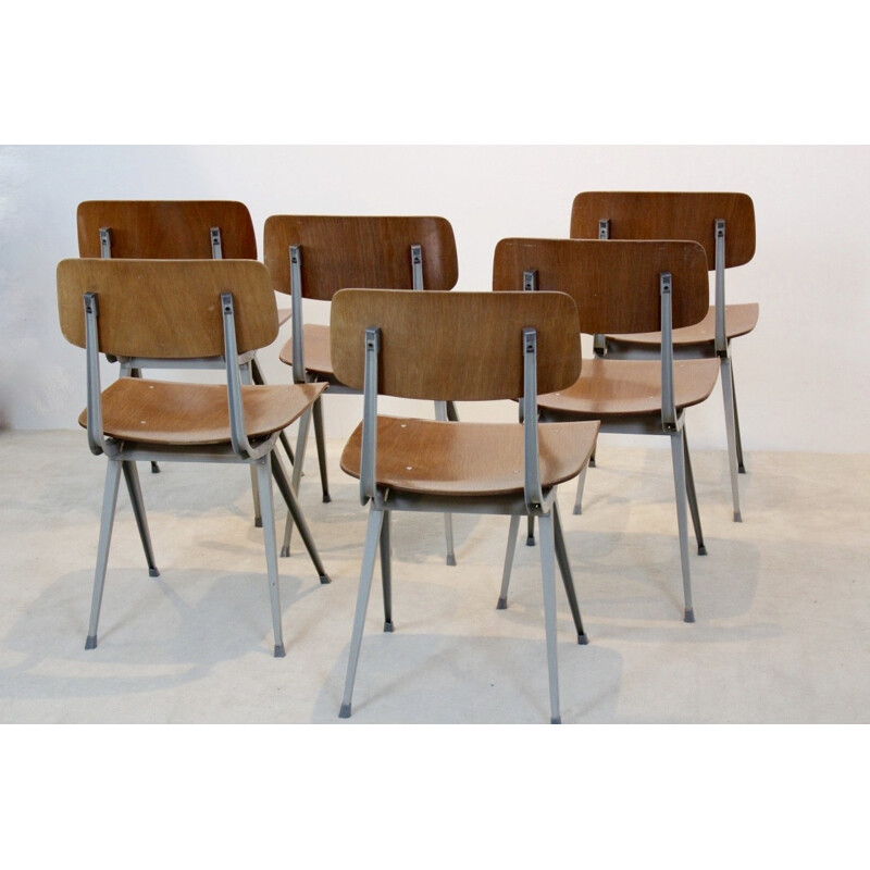 Set of 6 industrial diner chairs by Friso Kramer - 1960s