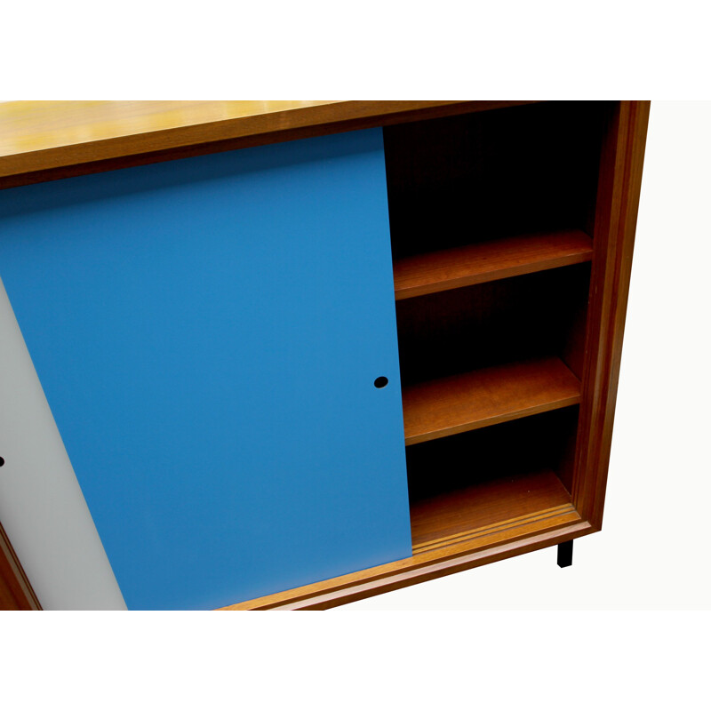 Sideboard  formica bicolored blue and grey - 1960s