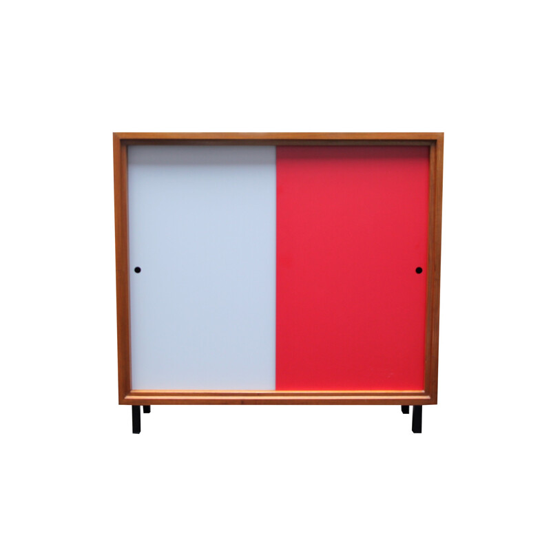 Red and light grey formica sideboard - 1960s