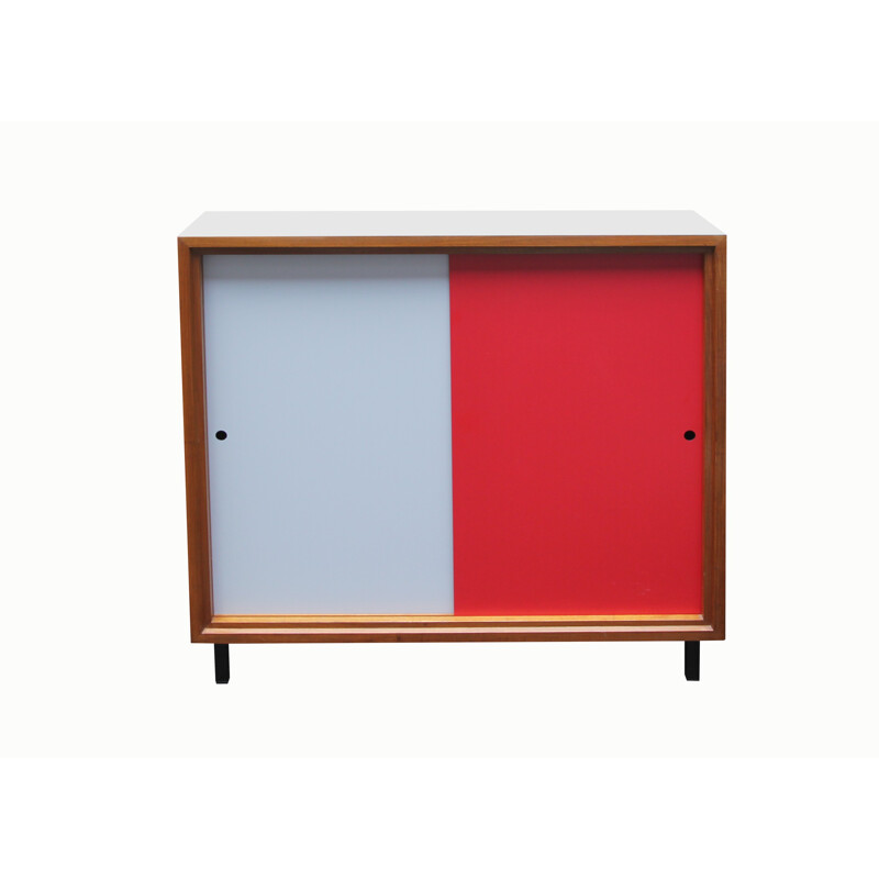 Red and light grey formica sideboard - 1960s