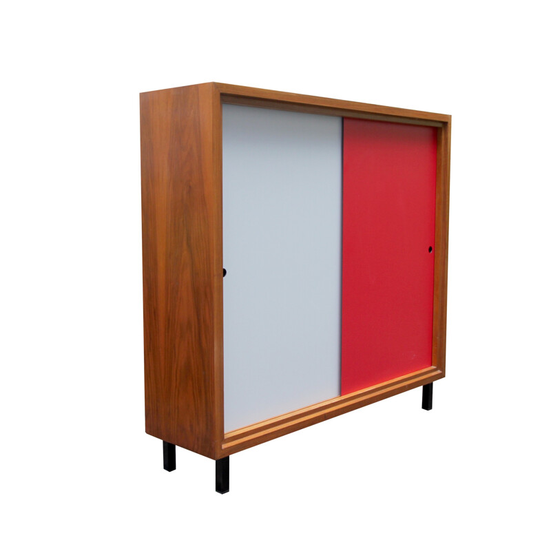 Red and light grey formica sideboard - 1960s