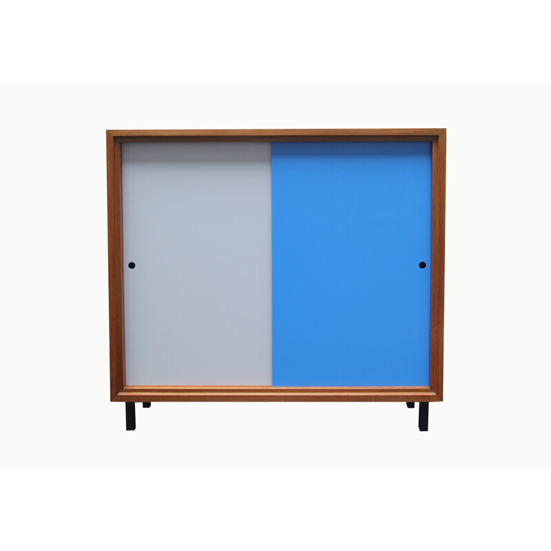 Formica light grey and blue sideboard - 1960s
