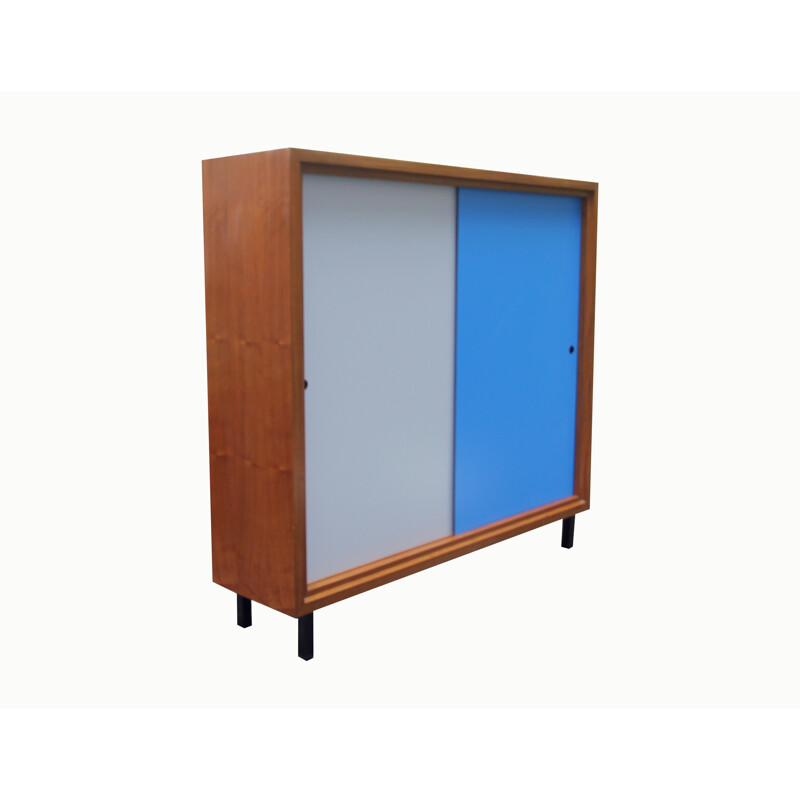 Formica light grey and blue sideboard - 1960s
