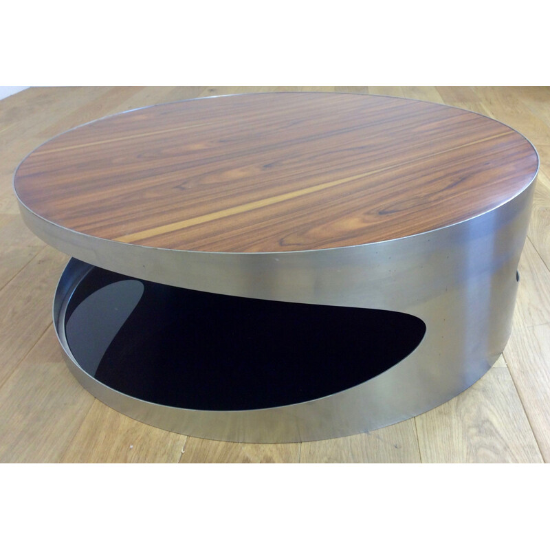 Round rosewood coffee table - 1960s