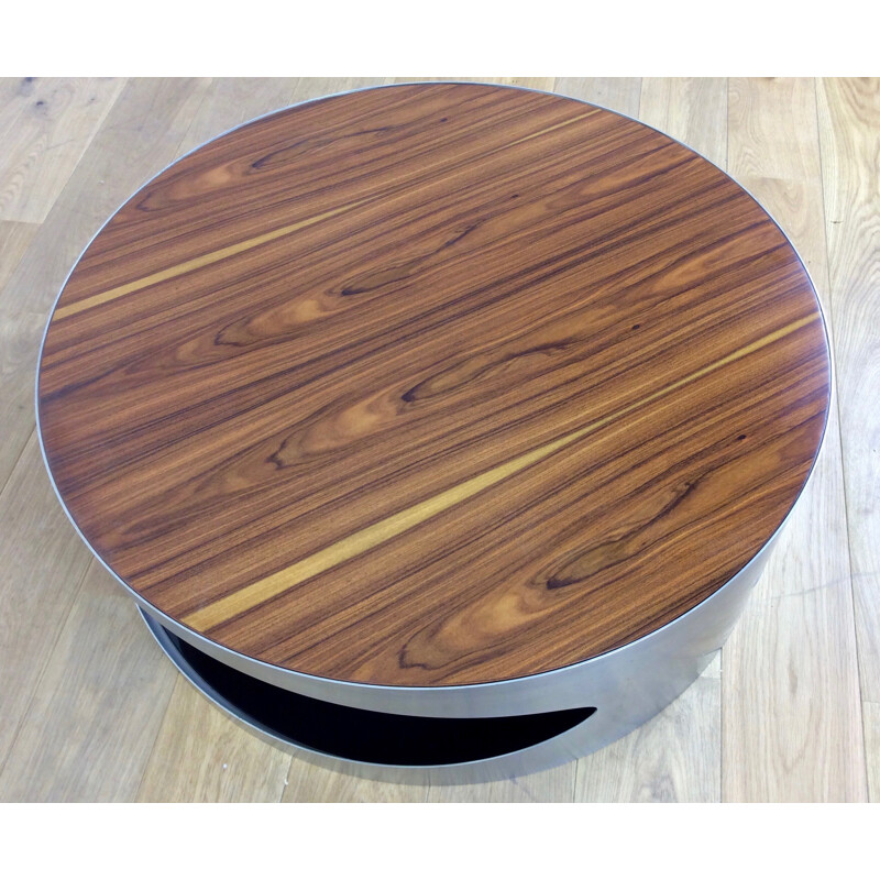 Round rosewood coffee table - 1960s