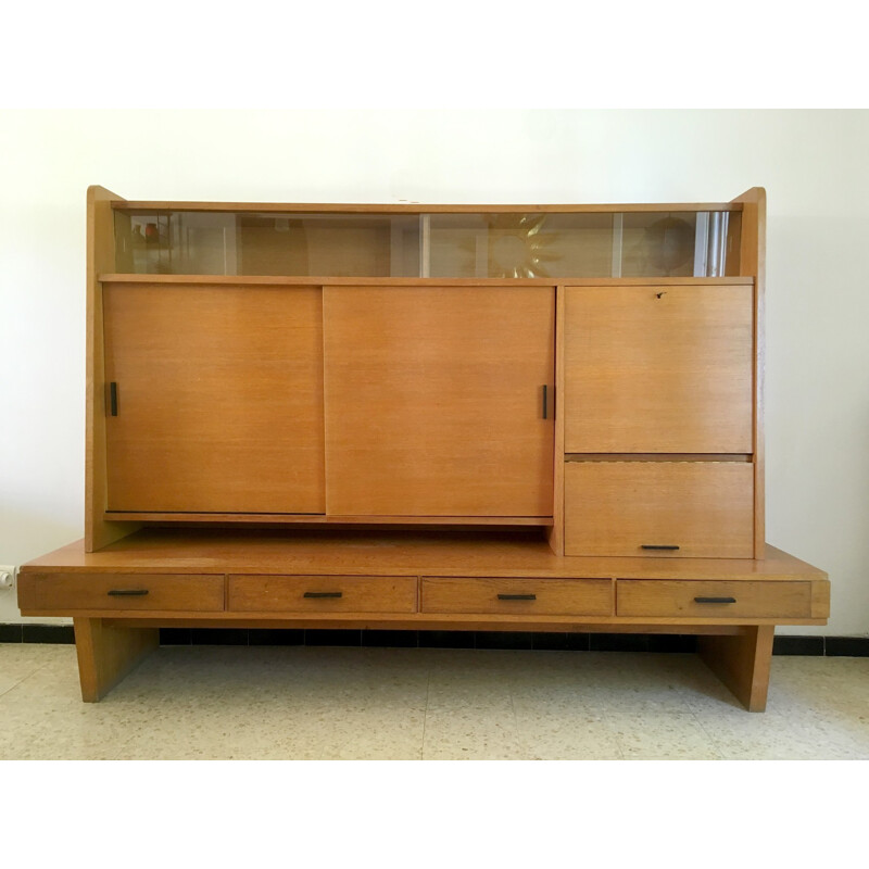 Storage unit in oak by Maurice Pré - 1950s