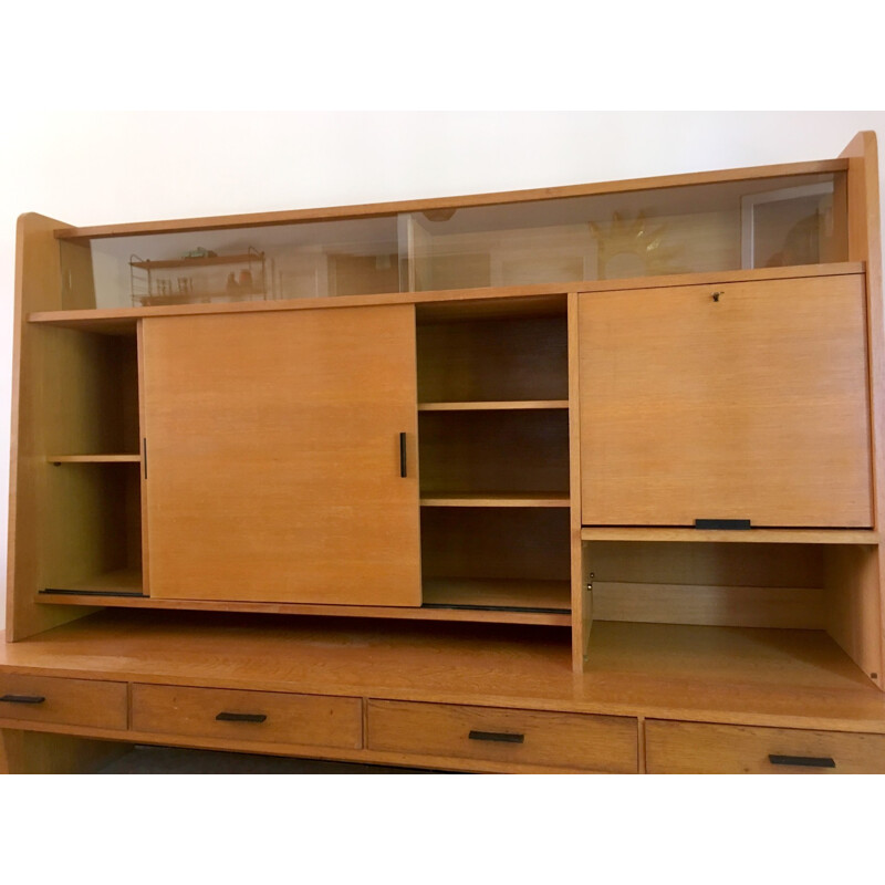 Storage unit in oak by Maurice Pré - 1950s