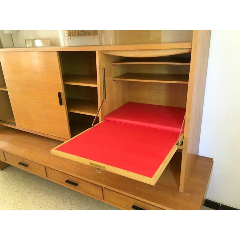 Storage unit in oak by Maurice Pré - 1950s