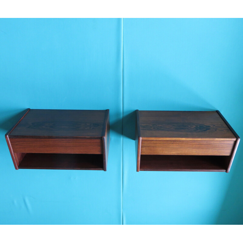 Pair of mid-century rosewood night stands Denmark - 1960s