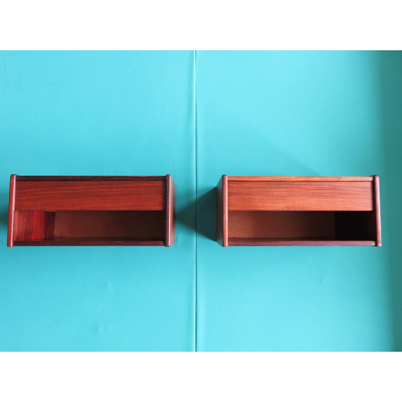 Pair of mid-century rosewood night stands Denmark - 1960s