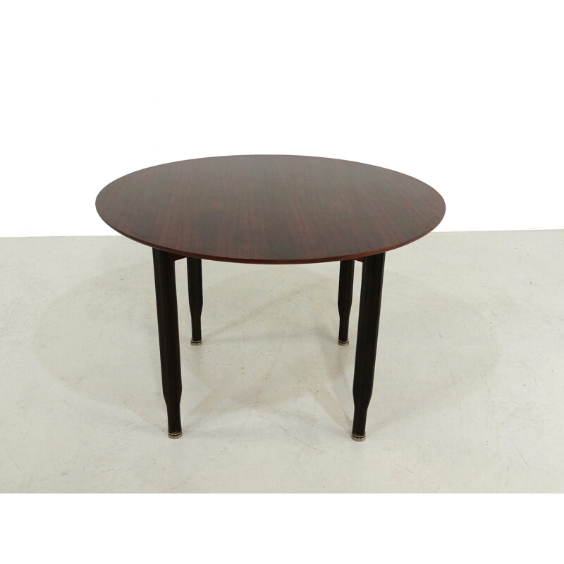 Round dining table in rio rosewood - 1960s