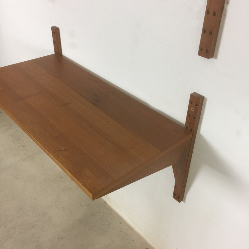 Mid-century teak desk with "Royal System" wall unit by Poul Cadovius for Cado - 1960s