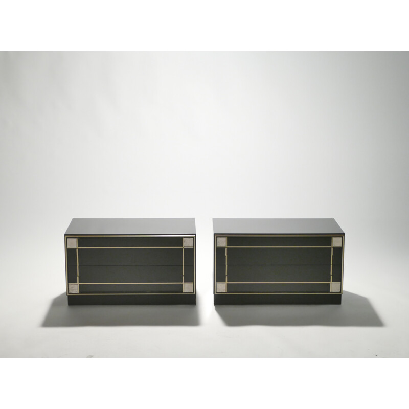 Pair of mid-century black night stands - 1970s