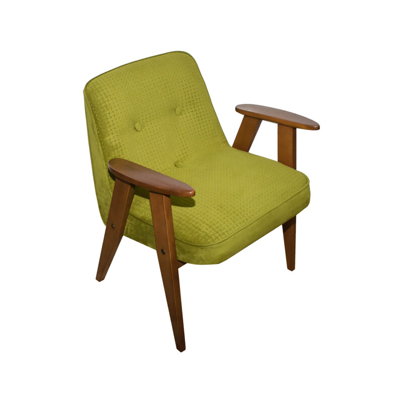 Pair of green armchairs by Józef Chierowski for DFM, Poland - 1960s