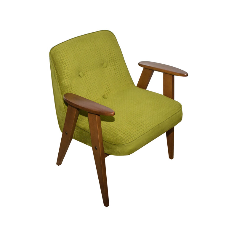 Paire fauteuils verts de Józef Chierowski pour DFM, Pologne - 1960