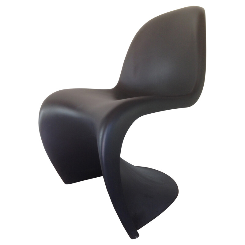 Set of 6 black chairs "Panton Chaire, Verner PANTON - 1990s
