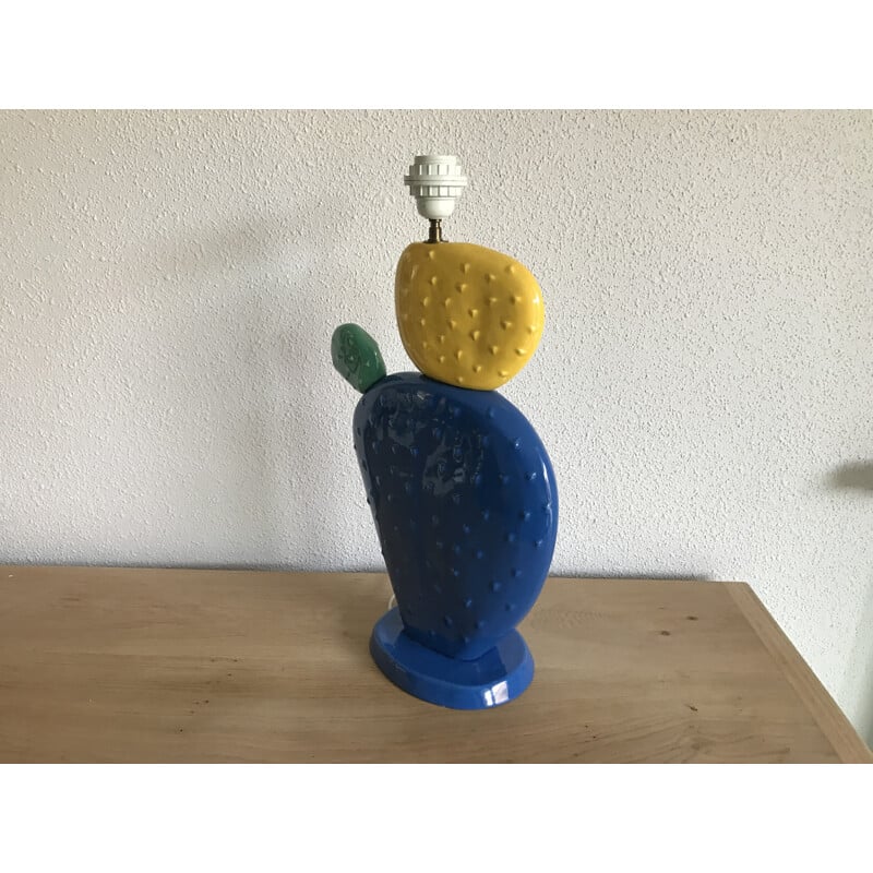 Cactus ceramic lamp model by François Chatain - 1970s