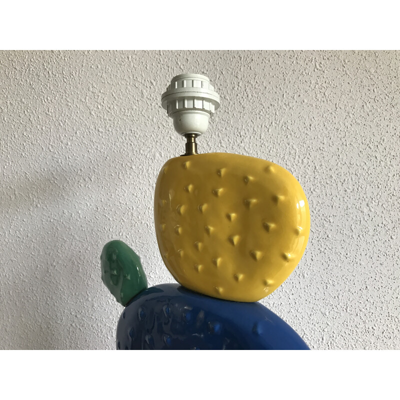 Cactus ceramic lamp model by François Chatain - 1970s