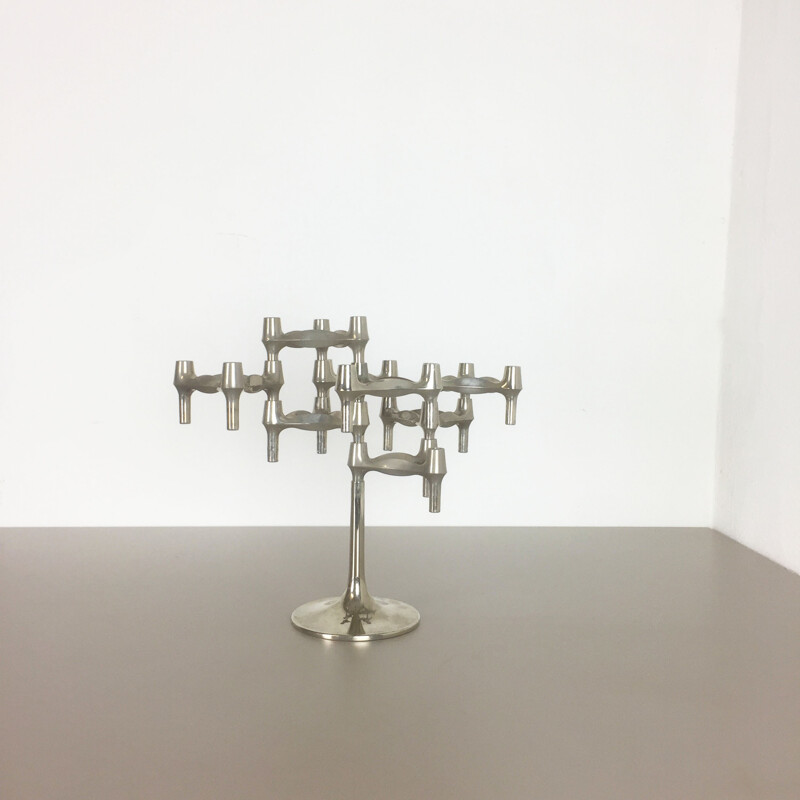 vintage 1970s BMF Nagel Candleholder Sculpture Designed by Caesar Stoffi, 1960s