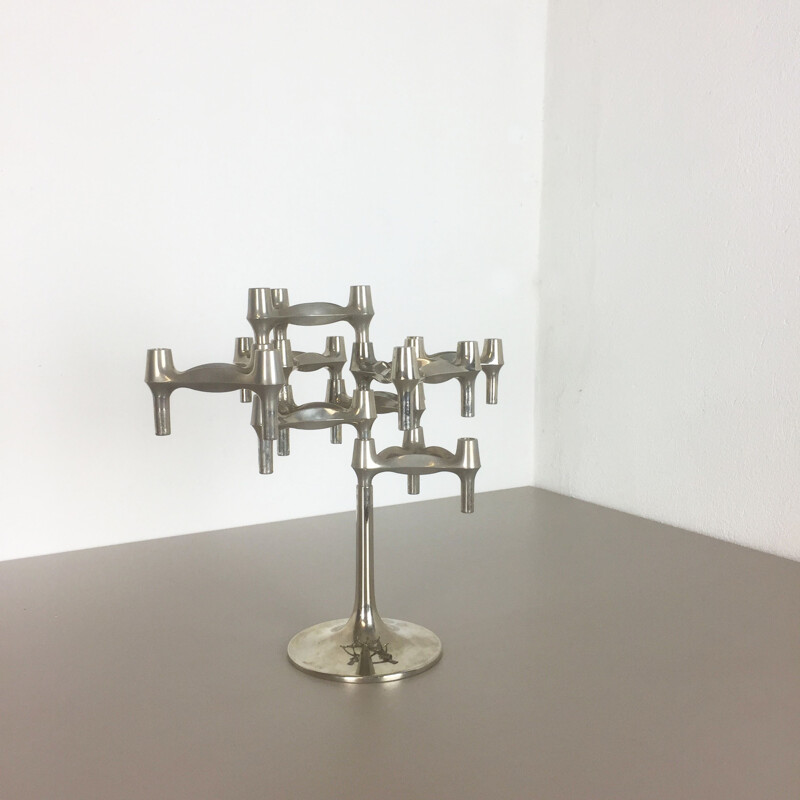 vintage 1970s BMF Nagel Candleholder Sculpture Designed by Caesar Stoffi, 1960s