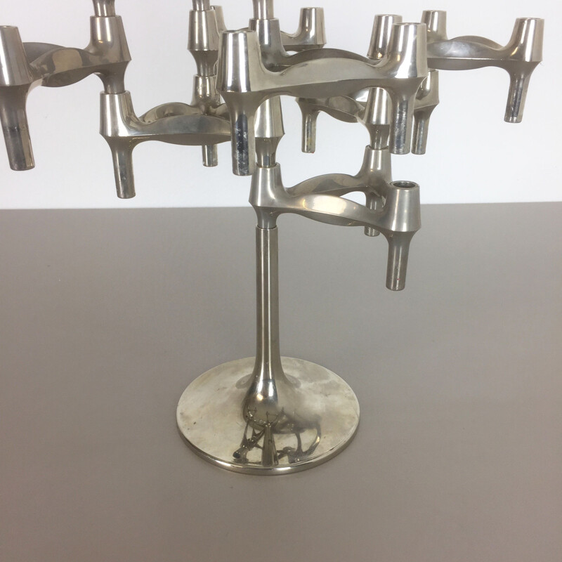 vintage 1970s BMF Nagel Candleholder Sculpture Designed by Caesar Stoffi, 1960s