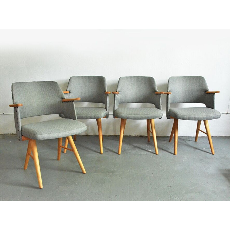 Suite de 4 chaises grises FE 30 de Cees Braakman - 1950