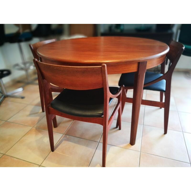 Mid-century renovated teak round table - 1960s