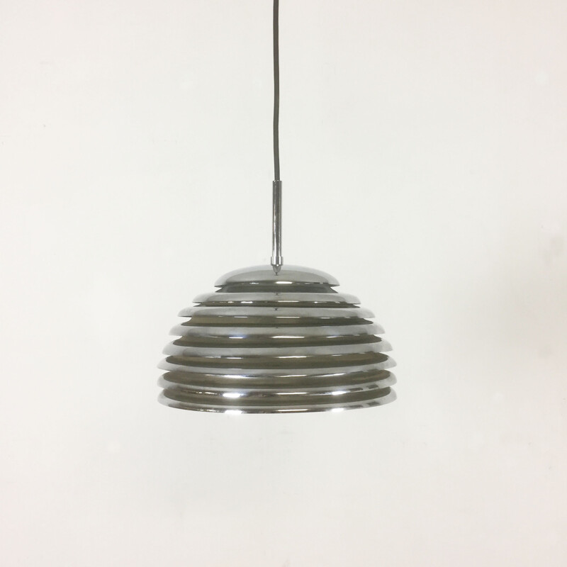 Lámpara de suspensión cromada de Kazuo Motozawa para Staff, Alemania 1960