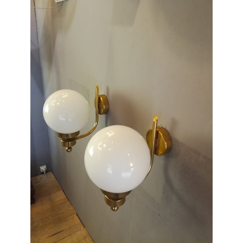 Bistro style spherical wall lights - 1970s