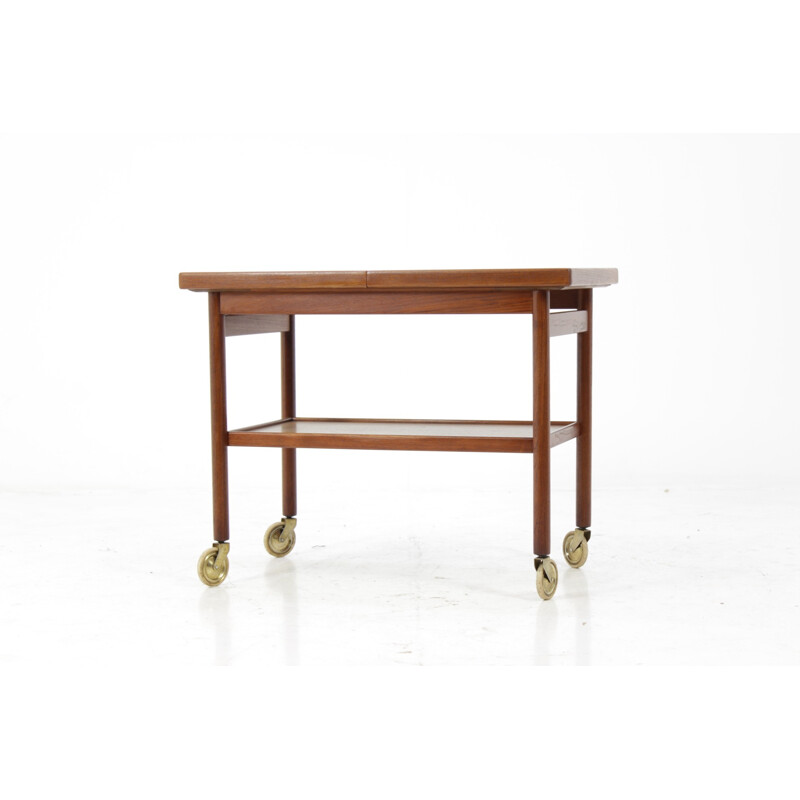 Danish teak bar trolley with expandable top - 1960s