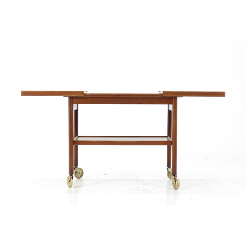 Danish teak bar trolley with expandable top - 1960s