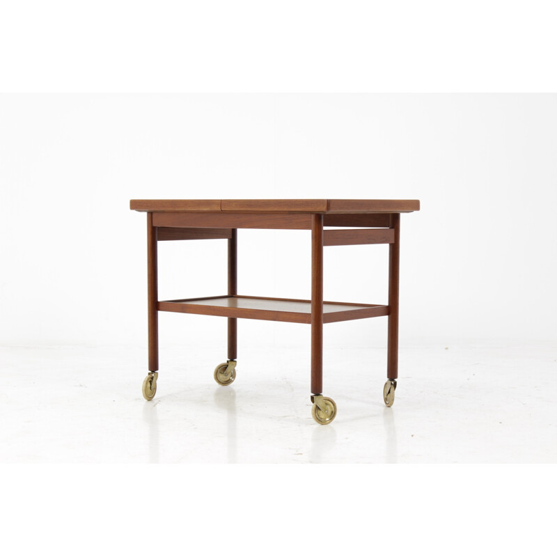 Danish teak bar trolley with expandable top - 1960s