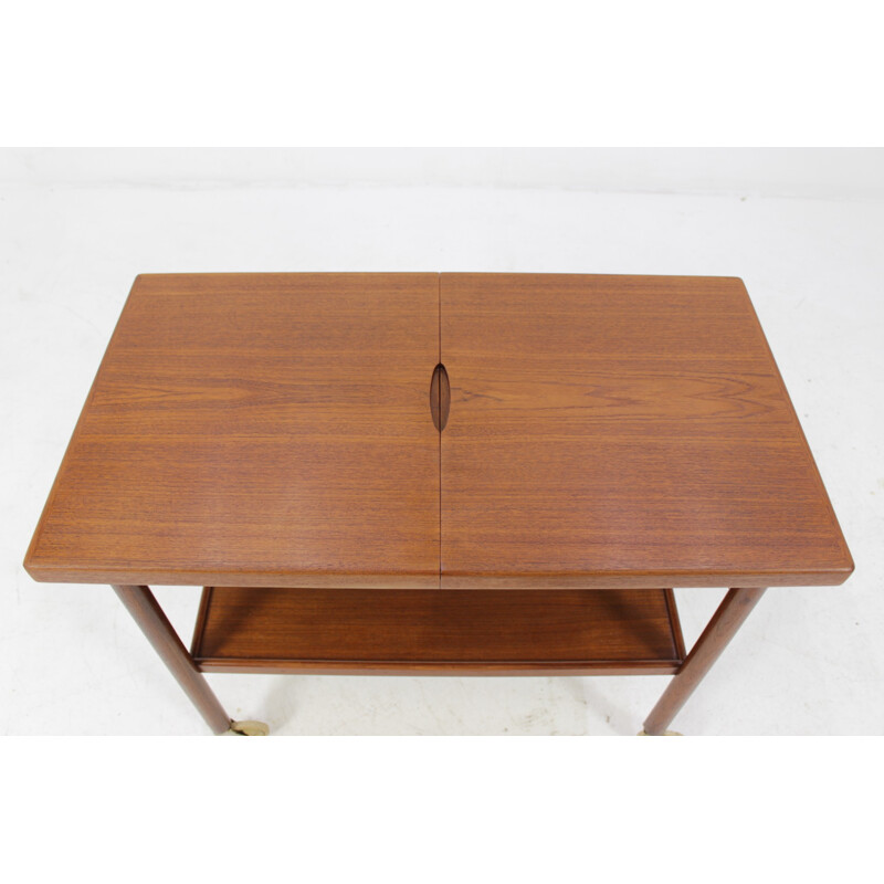 Danish teak bar trolley with expandable top - 1960s