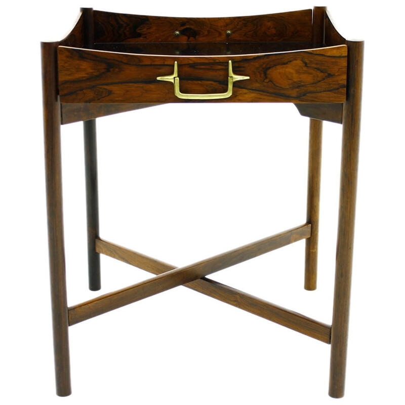 Danish rosewood and brass side table - 1960s