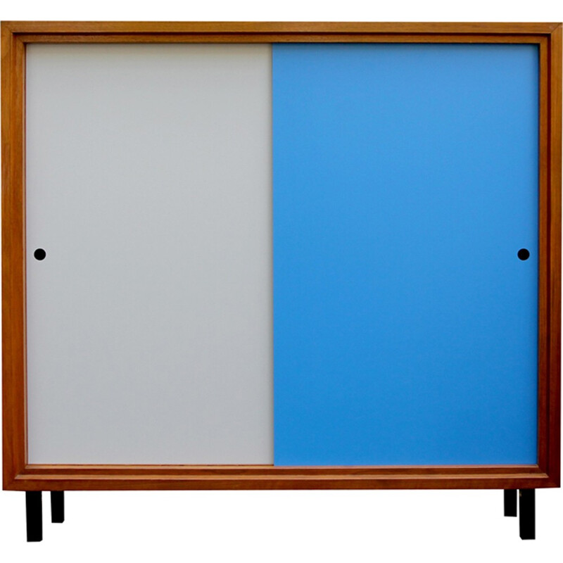 Sideboard  formica bicolored blue and grey - 1960s