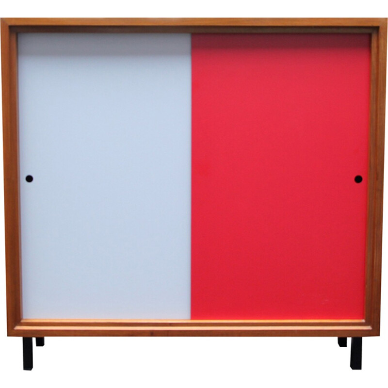 Red and light grey formica sideboard - 1960s