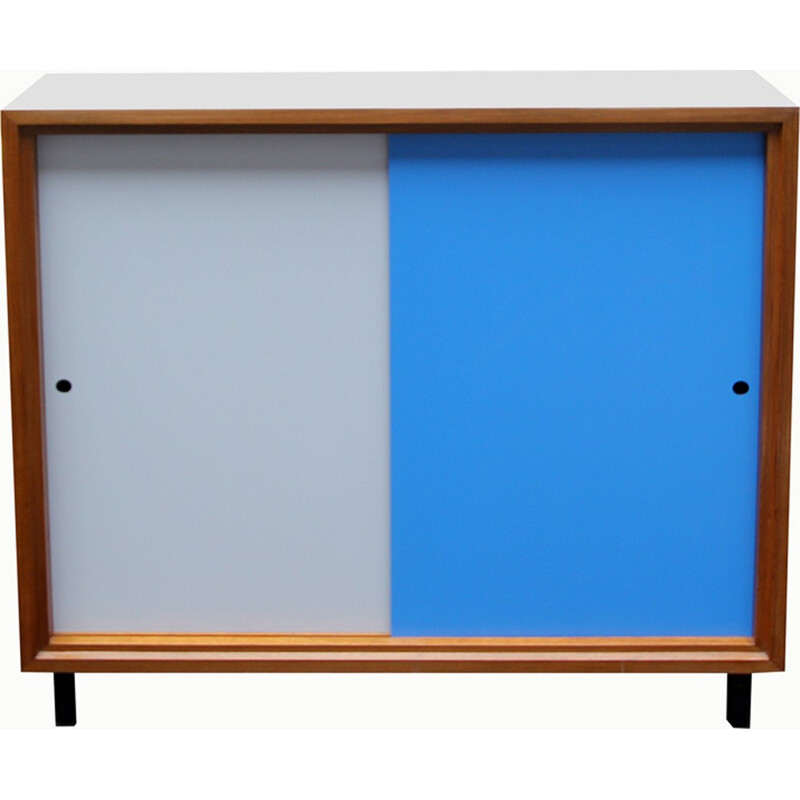 Formica light grey and blue sideboard - 1960s