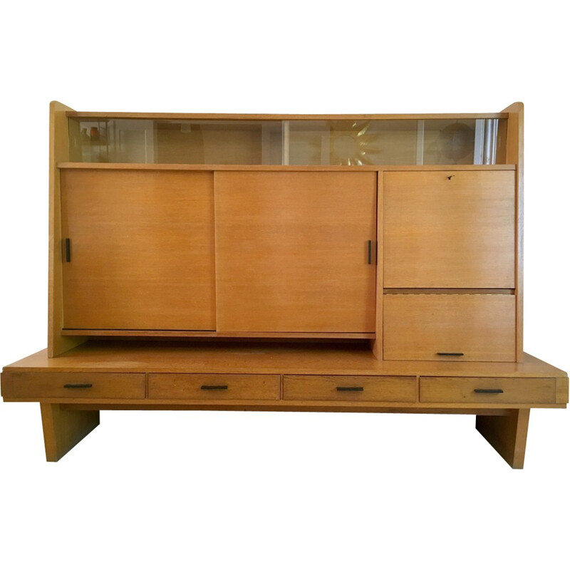 Storage unit in oak by Maurice Pré - 1950s